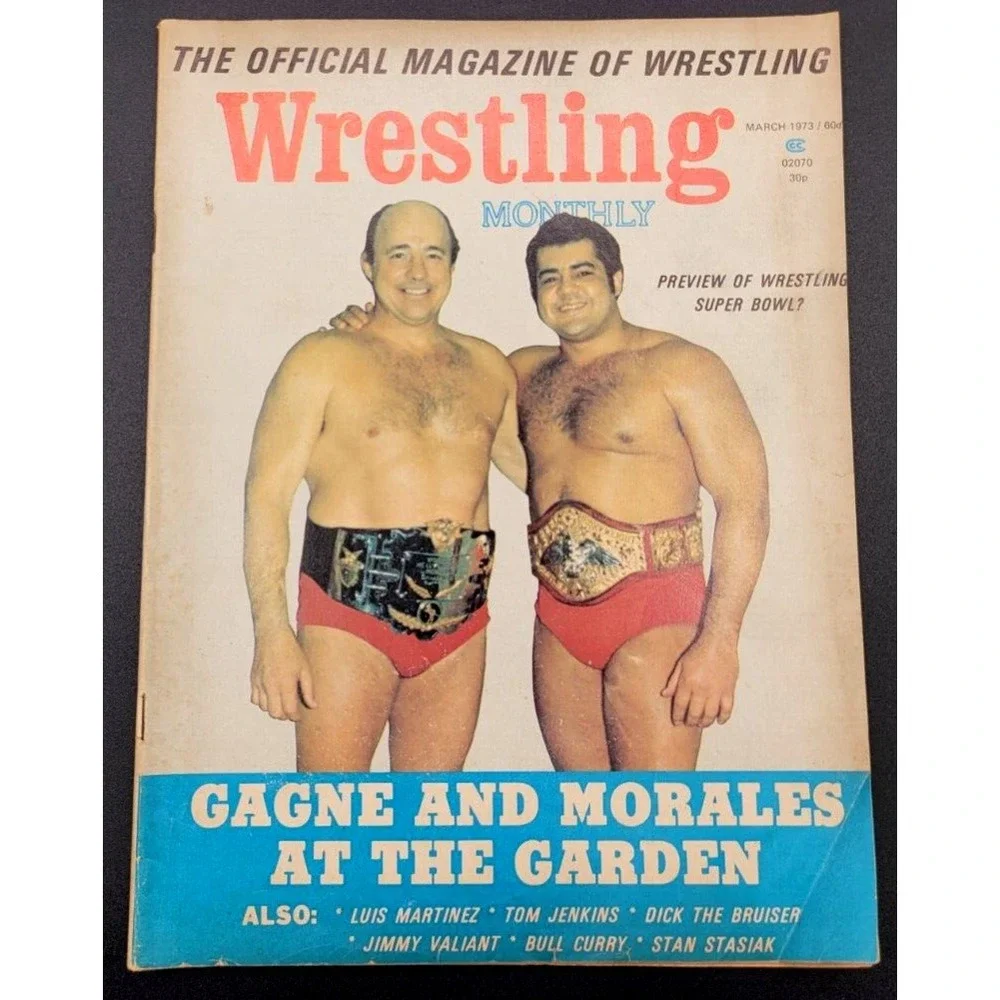 WRESTLING MONTHLY MARCH 1973 GREG GAGNE JIMMY VALIANT BULL‎ CURRY STAN STASIAK